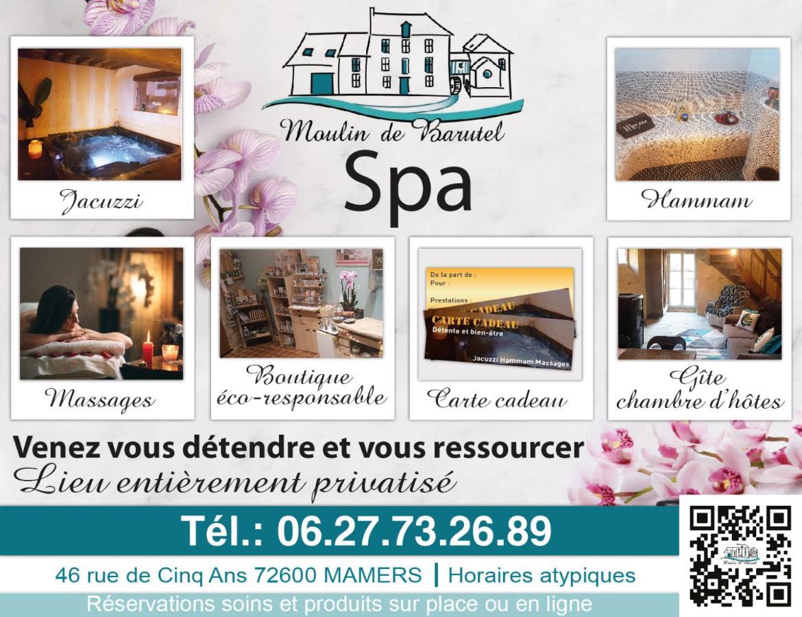 Gite Du Moulin De Barutel Mamers,Avec Spa Et Hammam Sur Reservation Payant מראה חיצוני תמונה